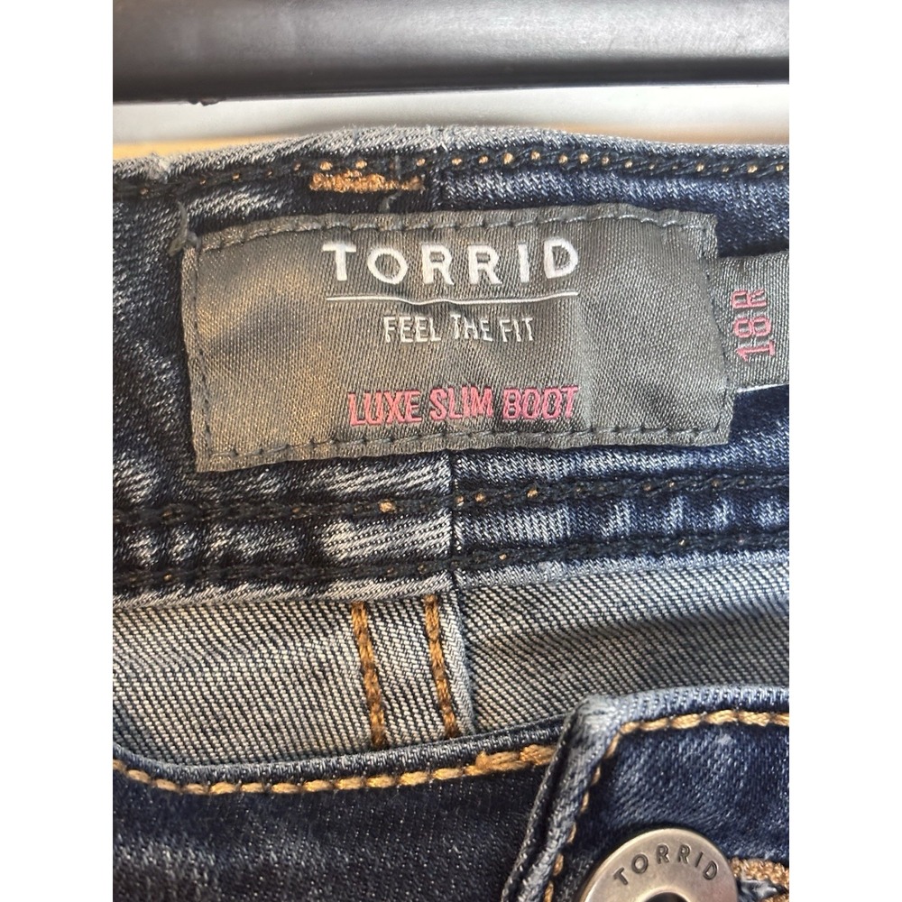 Torrid Jeans Luxe Slim Boot Womens Size 18R Blue Denim Jeans - Picture 5 of 9